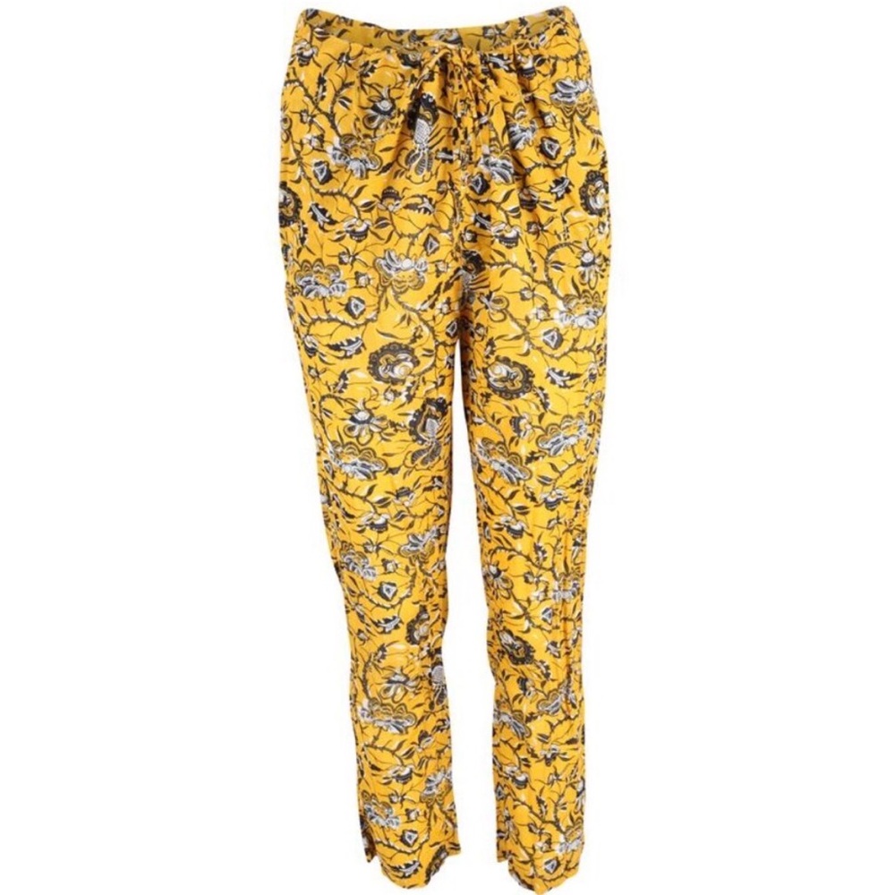 Isabel Marant Etoile Paisley Print Lounge Pants in Yellow Cotton Boho Spring